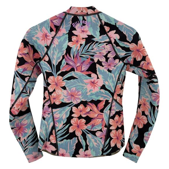 Billabong Peeky Wetsuit Jacket Nights In Paradise Sz Large Floral Zip Front Surf - Picture 4 of 10